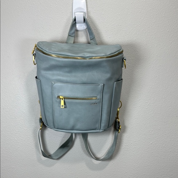 Fawn Design Handbags - Fawn‎ Design Gray original Backpack with Gold Hardware in bluebell